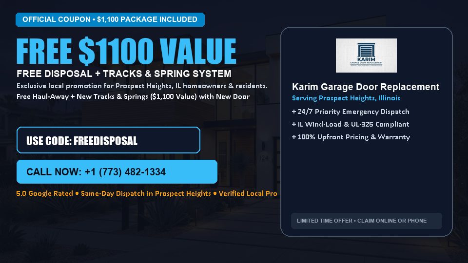 Karim Garage Door Replacement FREE Haul-Away & Heavy-Duty Tracks with New Door in Prospect Heights, IL